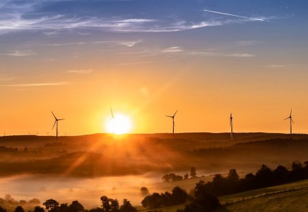 Photograph of wind farms